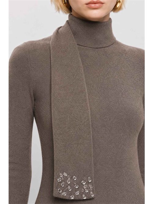 Abito lungo in maglia con collo alto e dettaglio a sciarpa KOCCA | ENZA/30010